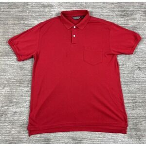 David Taylor Shirt Mens Large Tall LT Red Polo Short‎ Sleeve Black Casual